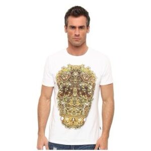 Just Cavalli tee with gold snake skull graphic